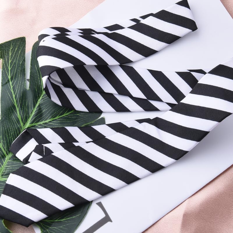Sdopbinbin Black And White Red Striped Tie Green Blue And Black Necktie Halloween Ties for Male Cosplay Wedding Tie for Men - Image 4